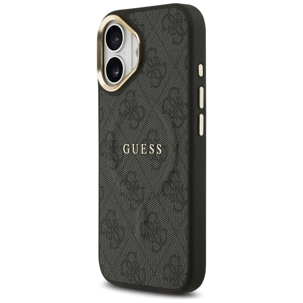 كفر جيس (Guess) ماج سيف طبعة 4G كلاسيك مع شعار معدني للايفون 17، 17 برو، و17 برو ماكس - أسود كفر جيس (Guess) ماج سيف طبعة 4G كلاسيك مع شعار معدني للايفون 17، 17 برو، و17 برو ماكس - أسود