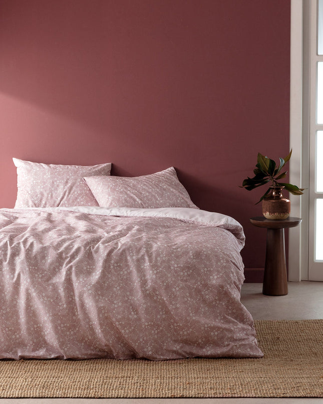 Fiance Cotton Printed Duvet Cover Set Single Powder