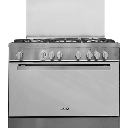 Simfer 90cm Built-in Gas Hob with 5 Burners, High-Efficiency Side Wok Burner & Cast Iron Pan Supports - Inox (H9511 VGRM)