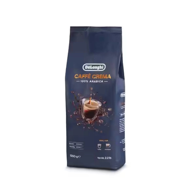 De'Longhi Caffè Crema Espresso Coffee Beans - 1kg - Medium Roast - 100% Arabica Blend - Smooth & Velvety with Notes of Caramel - Model DLSC618