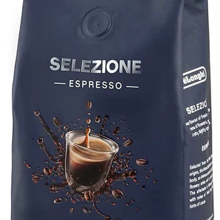 De'Longhi Selezione Espresso Coffee Beans - 250g - Medium Roast - 70% Arabica & 30% Robusta Blend - Floral & Fruity Notes with a Hint of Ginger - Model DLSC601