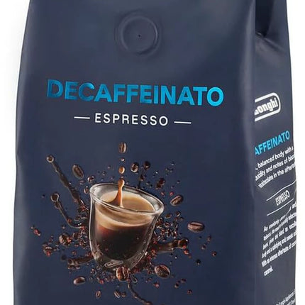 De'Longhi Decaffeinato Espresso Coffee Beans - 250g - Medium Roast - Blend of Arabica & Robusta - Rich Aroma - Caffeine Free