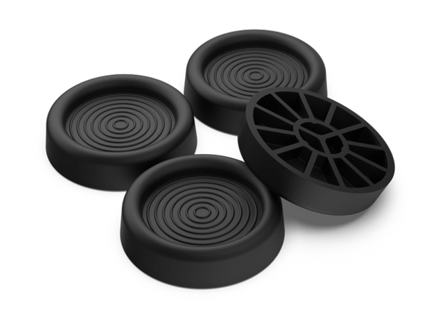 Anti-Vibration Rubber Feet for Washing Machines and Dryers - 4 Pieces Set - 250 kg Capacity - Noise Reduction - Floor Protection - Made in Italy