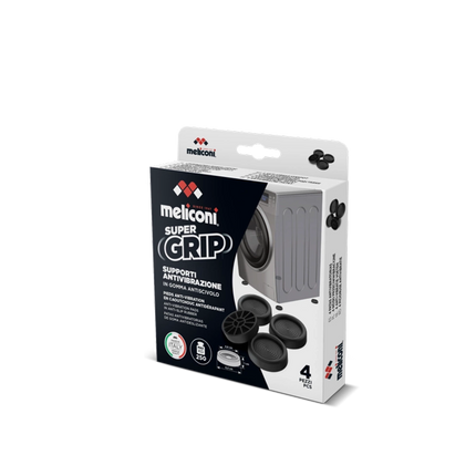 طقم قواعد مطاطية مانعة للاهتزاز للغسالات والنشافات - 4 قطع - تحمل حتى 250 كجم - لتقليل الضوضاء وحماية الأرضيات - صناعة إيطالية