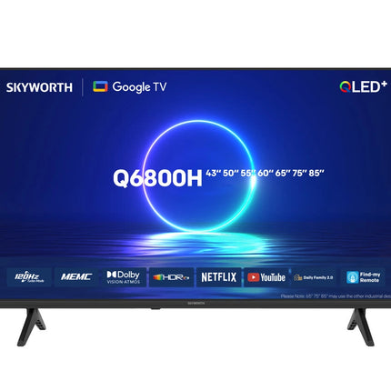 شاشة سكاي وورث (Skyworth) قياس 60 بوصة QLED 4K Google TV - تردد 120 هرتز مع تحكم صوتي