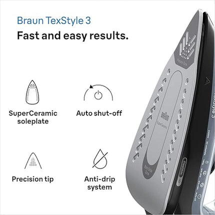 2400W Ceramic Steam Iron with Auto Shut-Off & Self-Clean
