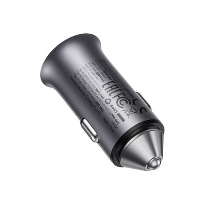 Acefast B8 95W Dual Port Metal Car Charger (USB-C 65W + USB-A 30W), PD3.0/QC3.0 Fast Charging Adapter for Laptops, MacBooks, iPhone, and Samsung - Black