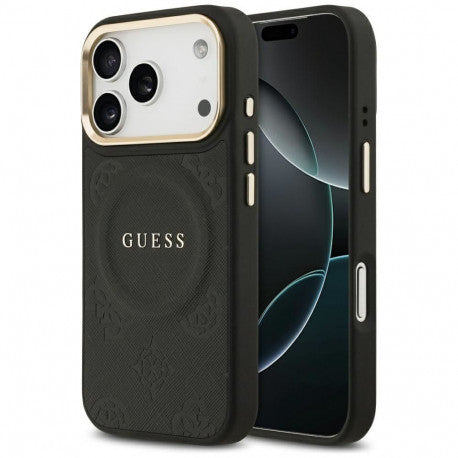 Guess MagSafe PU Case with Peony Hot Stamp Pattern for iPhone 17, 17 Pro & 17 Pro Max - Black Guess MagSafe PU Case with Peony Hot Stamp Pattern for iPhone 17, 17 Pro & 17 Pro Max - Black