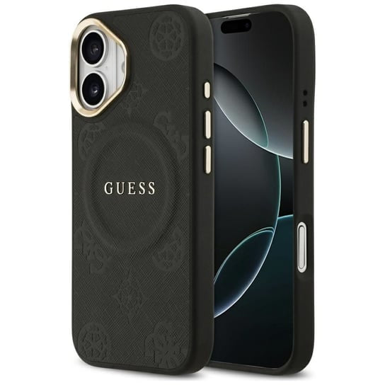 Guess MagSafe PU Case with Peony Hot Stamp Pattern for iPhone 17, 17 Pro & 17 Pro Max - Black Guess MagSafe PU Case with Peony Hot Stamp Pattern for iPhone 17, 17 Pro & 17 Pro Max - Black