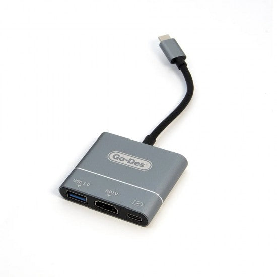 كابل محول متعدد الوظائف 3 في 1 بمنفذ USB-C GD-6827 كابل محول متعدد الوظائف 3 في 1 بمنفذ USB-C GD-6827