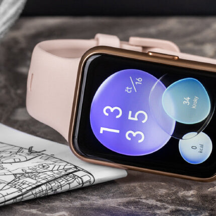 ساعة هواوي واتش فيت 2 (Huawei Watch Fit 2) الذكية، شاشة AMOLED مقاس 1.74 بوصة وميزة مكالمات البلوتوث - متوفرة باللونين الأسود والوردي