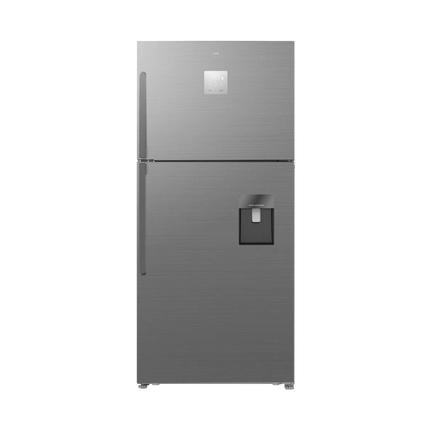 TCL P545TM Top Mount Refrigerator - No Frost - Multi Air Flow - Total Capacity 420L - Electronic Control - LED Lighting - Silver Steel