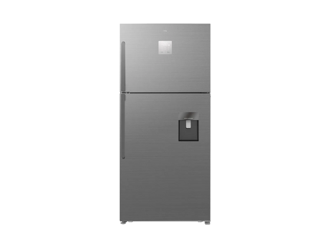 TCL P545TM Top Mount Refrigerator - No Frost - Multi Air Flow - Total Capacity 420L - Electronic Control - LED Lighting - Silver Steel