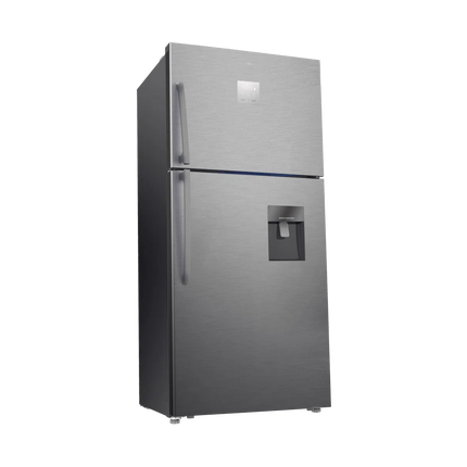 TCL P545TM Top Mount Refrigerator - No Frost - Multi Air Flow - Total Capacity 420L - Electronic Control - LED Lighting - Silver Steel