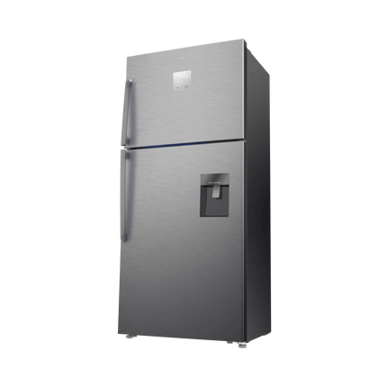 TCL P545TM Top Mount Refrigerator - No Frost - Multi Air Flow - Total Capacity 420L - Electronic Control - LED Lighting - Silver Steel