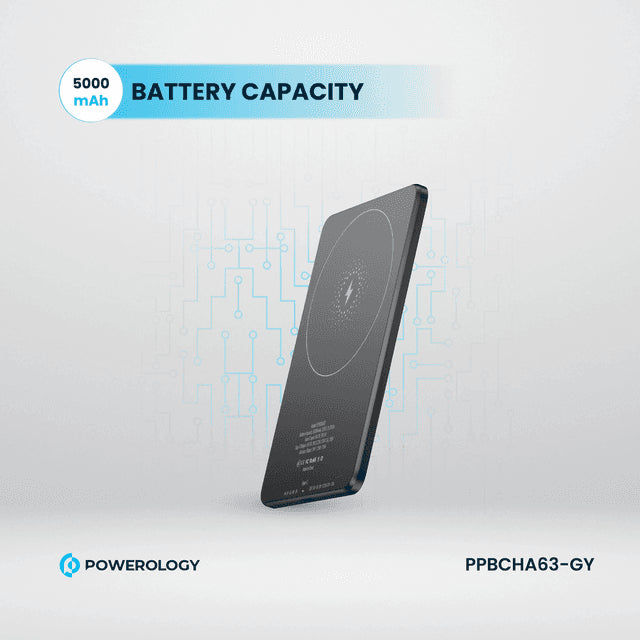 باور بانك باورولوجي (Powerology) فائق النحافة سعة 5000 مللي أمبير مع تقنية MagSafe باور بانك باورولوجي (Powerology) فائق النحافة سعة 5000 مللي أمبير مع تقنية MagSafe