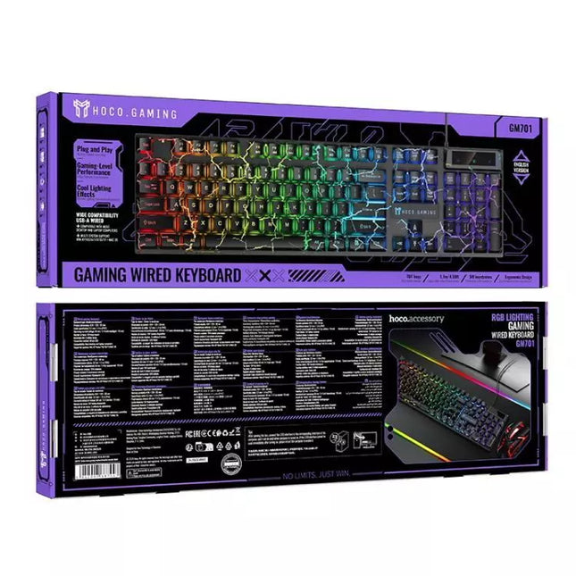 HOCO GM701 Trofeo Wired Gaming Keyboard - 104 Keys