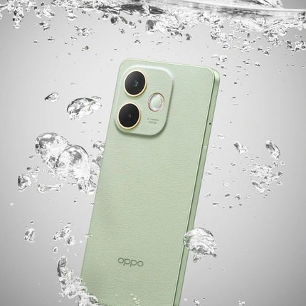 هاتف أوبو (OPPO) موديل A5 Pro 5G - سعة 256 جيجابايت - رام 8 جيجابايت - مقاومة ماء فائقة IP69 - بطارية 5800 مللي أمبير - لون Mocha Brown و Olive Green