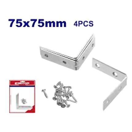 EMTOP EMCY2K75 7.5×7.5 Corner Brackets – Set of 4