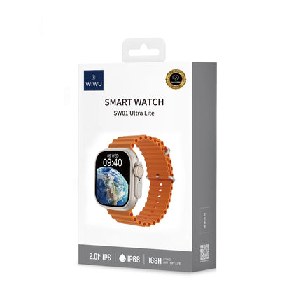 WiWU Smart Watch SW01 Ultra Lite — 2.01" IPS Full-Touch Smartwatch with Health & Fitness Tracking