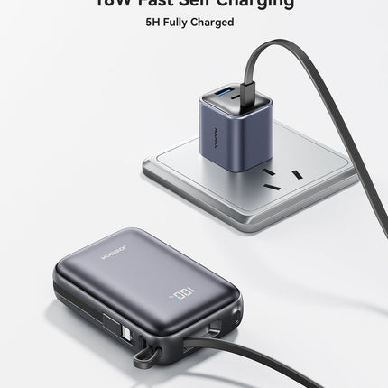 بنك طاقة جويروم JR-PBF29 ميني بقوة 22.5 واط وسعة 20000 مللي أمبير مع كابل USB-C مدمج