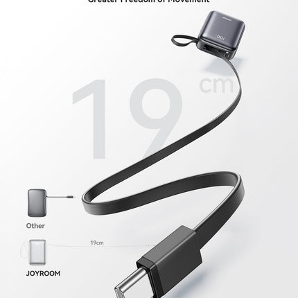 بنك طاقة جويروم JR-PBF29 ميني بقوة 22.5 واط وسعة 20000 مللي أمبير مع كابل USB-C مدمج