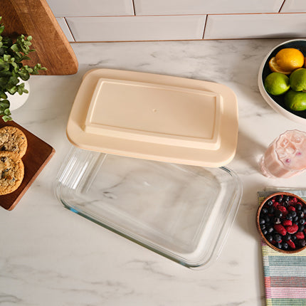 Karaca Becky 2L Glass Cooking & Storage Container Cream