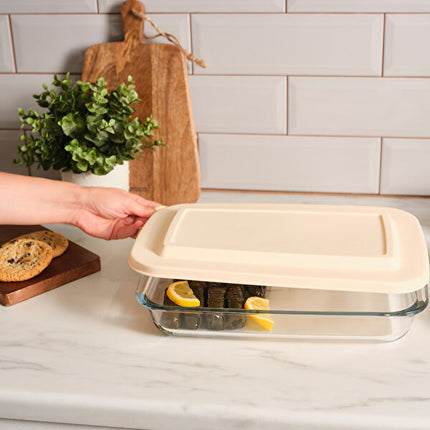 Karaca Becky 2L Glass Cooking & Storage Container Cream