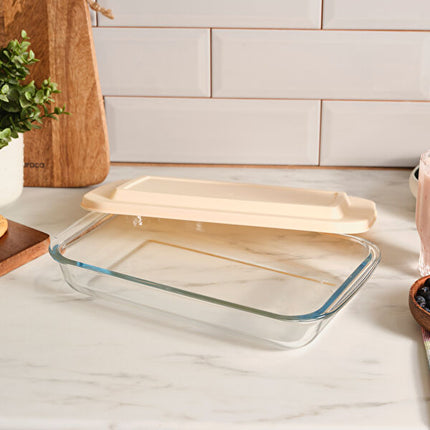 Karaca Becky 2L Glass Cooking & Storage Container Cream