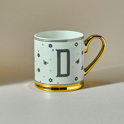 Karaca Letter D Mug 330ml White Ceramic Coffee Cup