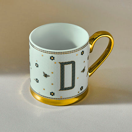 Karaca Letter D Mug 330ml White Ceramic Coffee Cup