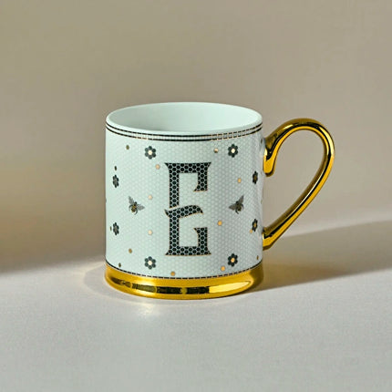 Karaca Letter E Mug 330ml White Ceramic Coffee Cup