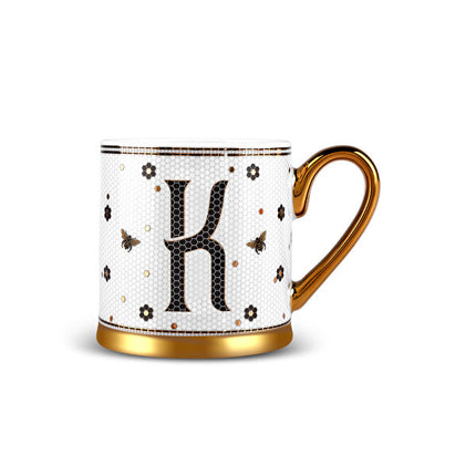 Karaca Letter K Bone China Mug 330ml White