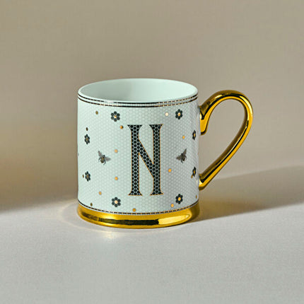 Karaca Letter N Ceramic Mug 330ml White
