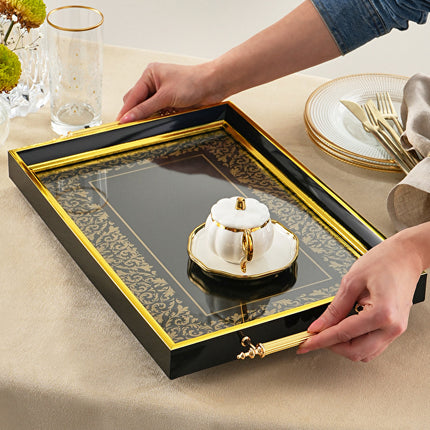 Karaca Nazende Wooden Serving Tray 49x29 cm Multicolor