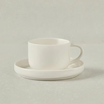 Karaca Stream Basic White Tea Cup & Saucer Set 220ml