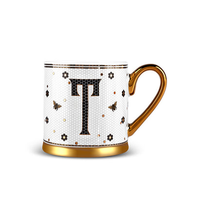 Karaca Letter T Mug 330ml White Bone China
