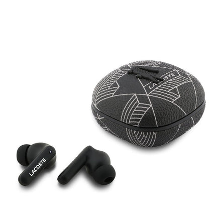 Lacoste Premium TWS Earbuds with ANC & ENC, True Wireless Bluetooth Headphones with Active Noise Cancellation - Black