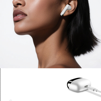 سماعات لينييس (Lenyes) موديل Air 102 لاسلكية بالكامل - بلوتوث V5.4 - صوت ستيريو عالي الدقة - تحكم ذكي باللمس - اقتران تلقائي - لون أبيض