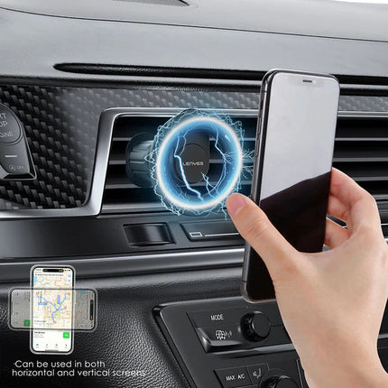 Lenyes CR183 MagSafe Compatible Magnetic Car Phone Holder - 360 Degree Rotation - Dashboard & Windshield Mount - Strong Suction Base - Black