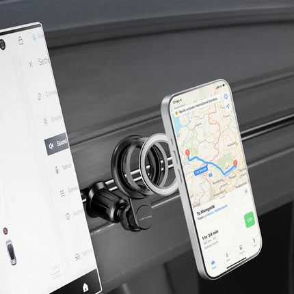 Lenyes CR183 MagSafe Compatible Magnetic Car Phone Holder - 360 Degree Rotation - Dashboard & Windshield Mount - Strong Suction Base - Black
