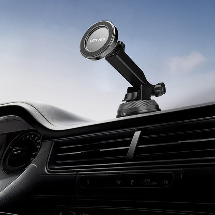 Lenyes CR184 Universal Magnetic Phone Mount - Strong Nano Suction Cup Car Holder - 360 Degree Rotation - Dashboard & Windshield Support - Black