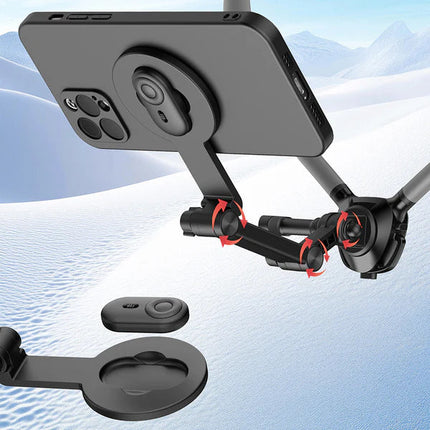 Lenyes CR197 Magnetic Neck Phone Holder - Hands-Free Wearable Mount - 360 Degree Flexible Adjustment - For Content Creators & POV Filming - Black