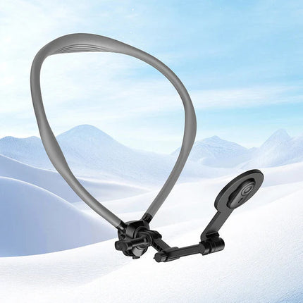Lenyes CR197 Magnetic Neck Phone Holder - Hands-Free Wearable Mount - 360 Degree Flexible Adjustment - For Content Creators & POV Filming - Black