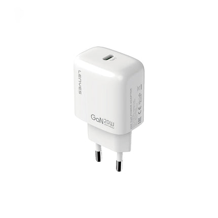 Lenyes LCH090 20W GaN Fast Wall Charger - Type-C PD Power Delivery - Ultra Compact Design - Intelligent Temperature Control - White