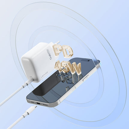 Lenyes LCH090 20W GaN Fast Wall Charger - Type-C PD Power Delivery - Ultra Compact Design - Intelligent Temperature Control - White