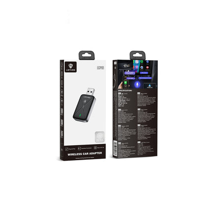 Lenyes LCP01 Wireless CarPlay & Android Auto Adapter - Bluetooth 5.0 - USB Plug & Play - High-Speed 5GHz WiFi - Stable Connection - Black