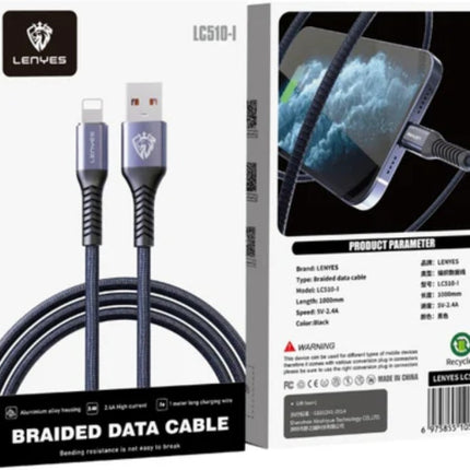 Lenyes LC510-I USB Type-A to Lightning Braided Data Cable