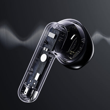 سماعات لينييس (Lenyes) موديل Serene X لاسلكية بالكامل - عزل الضوضاء النشط (ANC) - تقنية ENC للمكالمات - بلوتوث V5.4 - صوت ستيريو Hi-Fi - تحكم باللمس - لون أسود