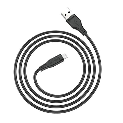 Acefast C3-02 MFi Certified USB-A to Lightning Fast Charging Cable, 2.4A Power Support, Durable Anti-Bending TPE Sync Cord, 1.2m Premium Cable for iPhone & iPad - Black / White